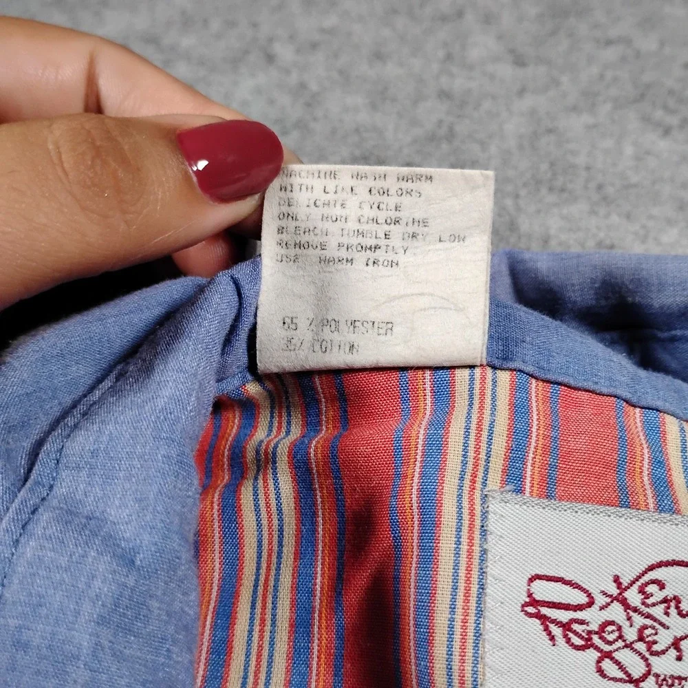 Vintage Kenny Rogers Karman Pearl Snap Western Shirt Men's 15 Pink Striped Crop